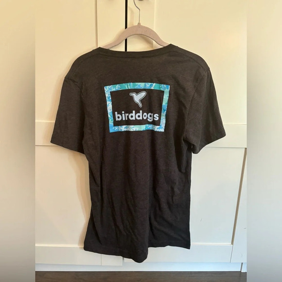 Birddogs T-Shirt Mens Medium Slim Fit Graphic Gray Crew Short Sleeve Poly Cotton - Picture 2 of 2
